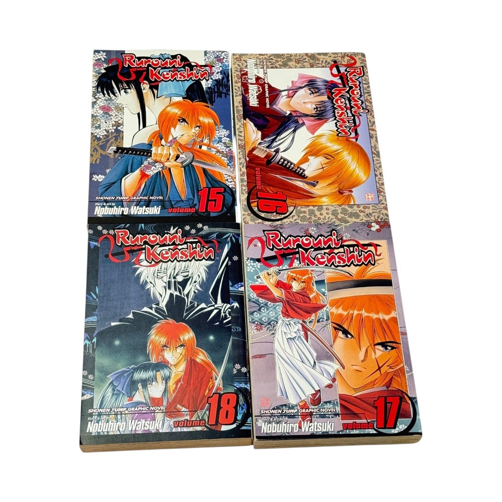 Viz Media Rurouni Kenshin PB Book 2005 Manga Lot 4 Vol 15 16 17 18 Shonen Jump